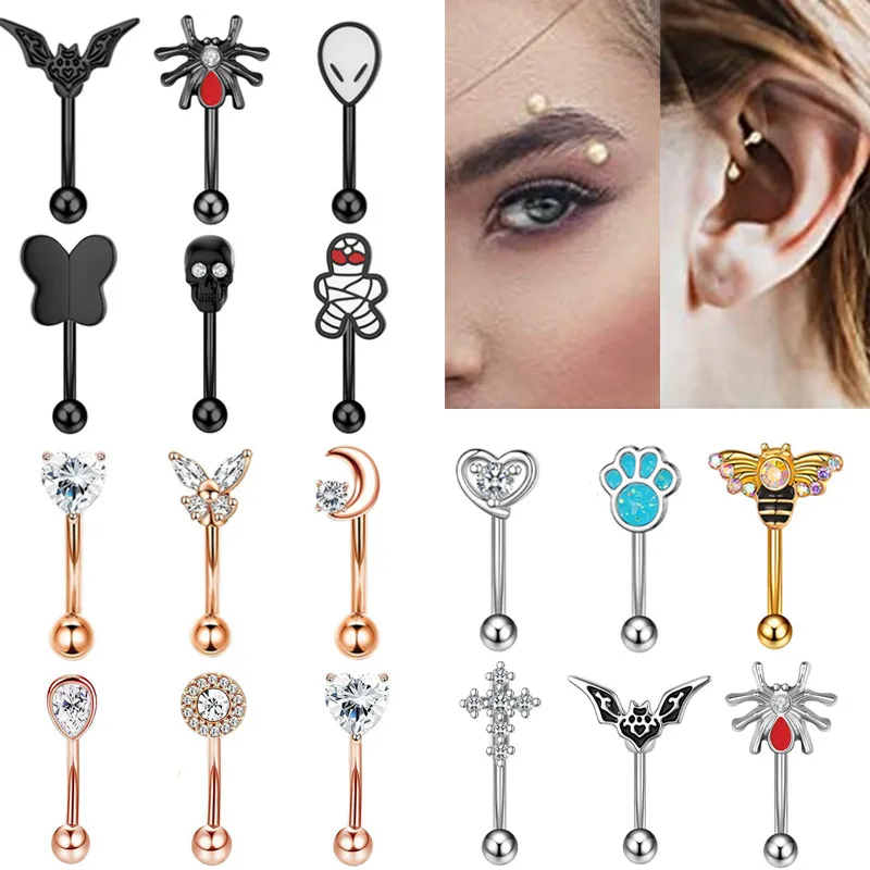 6 Piercings Ombligo Acero Quirúrgico 14G | ZAMXHUG Set Regalo Mujer