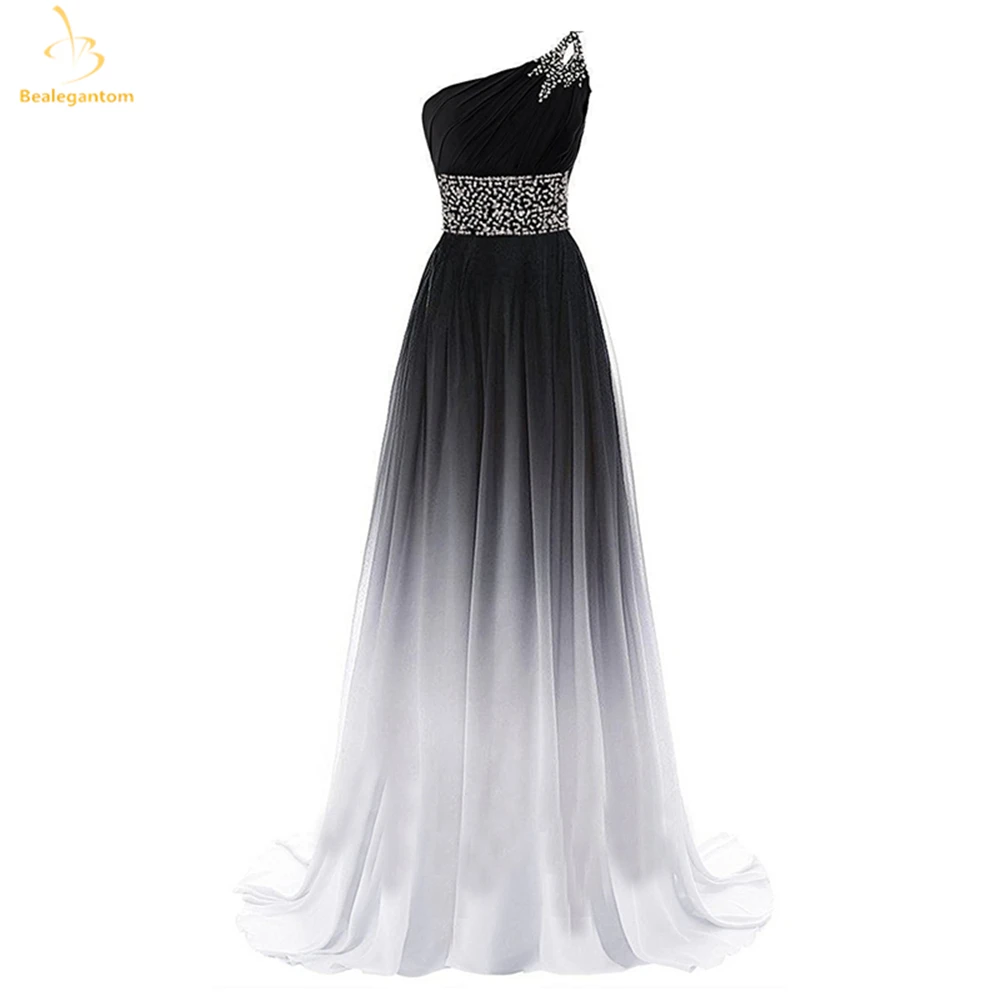 

Bealegantom Sexy New Gradient Prom Dresses With One Shoulder Beaded Lace-up Formal Occasion Evening Party Gown Robes De Soiree