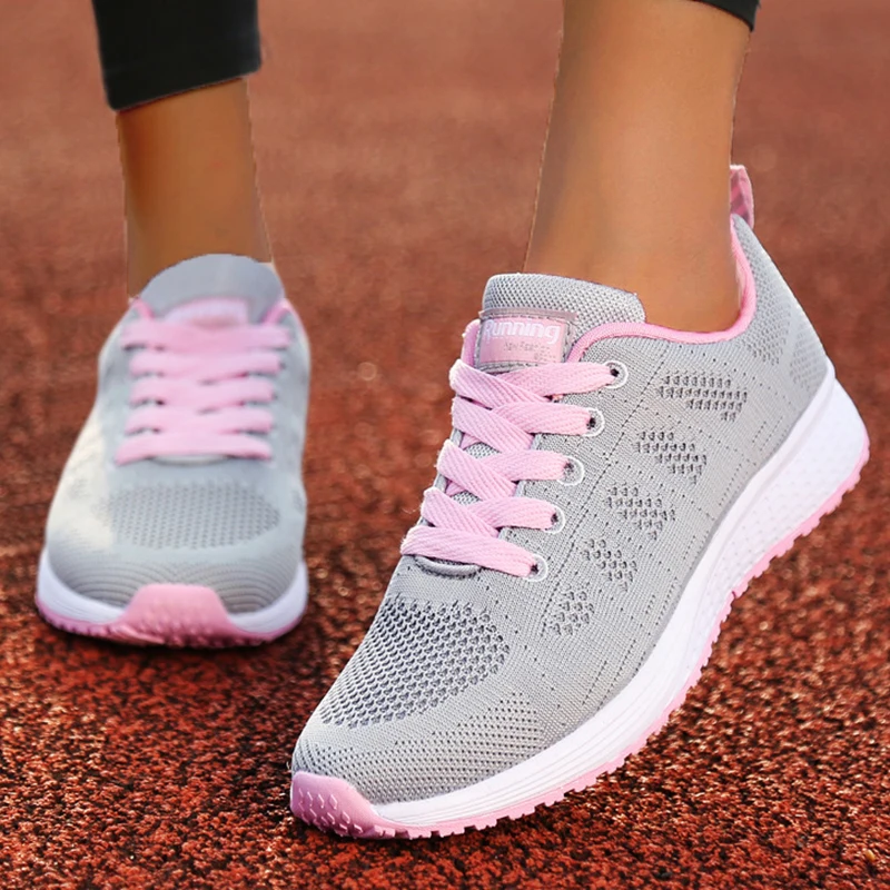 Women's Sneakers Breathable Trainers Mesh Fabric Lace Up Shoes For Women women shoes,casual sneakers,women sneakers