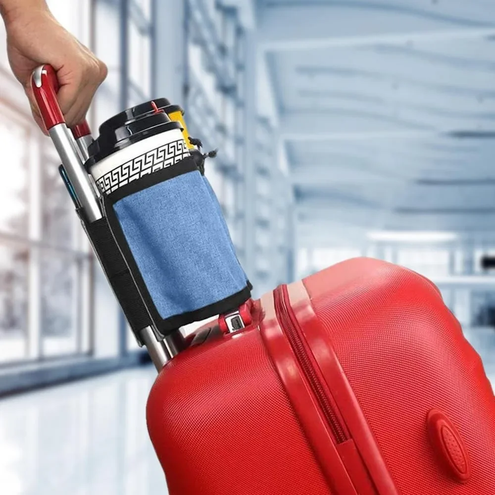 Hands-Free Travel Luggage Drink Holder - Durable Attachment