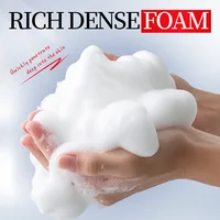 Savon nettoyant éclaircissant à l'acide kojique, savon pour le visage et le corps contenant de la niacinamide et de l'acide hyaluronique, avec un filet moussant. 4