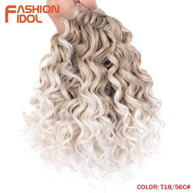 10 Inches Deep Wavy Twist Crochet Hair Synthetic Afro Curly Hair Crochet Braids High Temperature Fiber Braiding Hair Extensions T18-56C