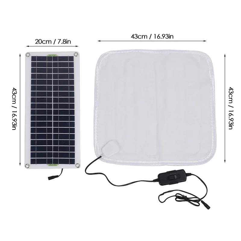 Description Picture 6 of itemPet Electric Blanket 2-speed Temperature Adjustable Heating Mat for Small Cat Dog Warmer Solar/Battery Powered Heated Blanket