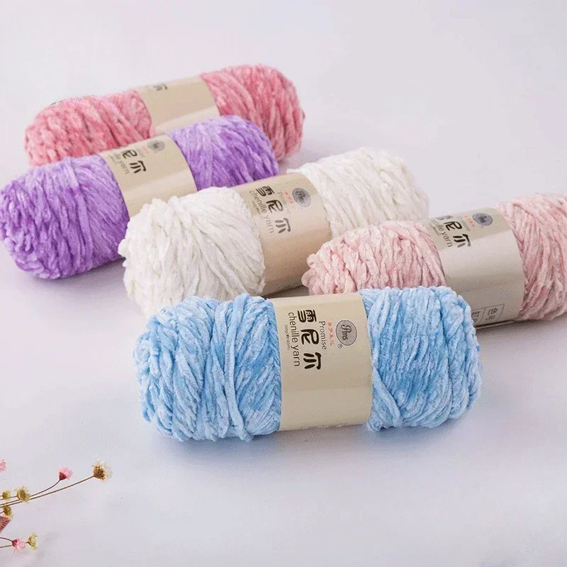 Polyester Velvet Yarn 100g/Roll 120M for Crochet Knitting knitting yarn knitting wool yarn crochet yarn wool yarn cotton wool yarn chenille yarn
