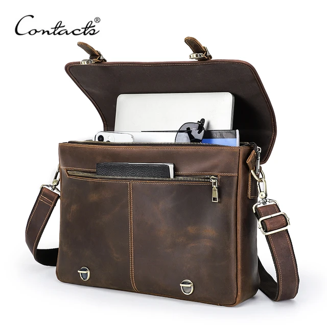 Executive Briefcase Bag for Men Office Leather Laptop Bag Men Cowhide  Handbags Luxury Designer Business Messenger Bag Shoulder - AliExpress