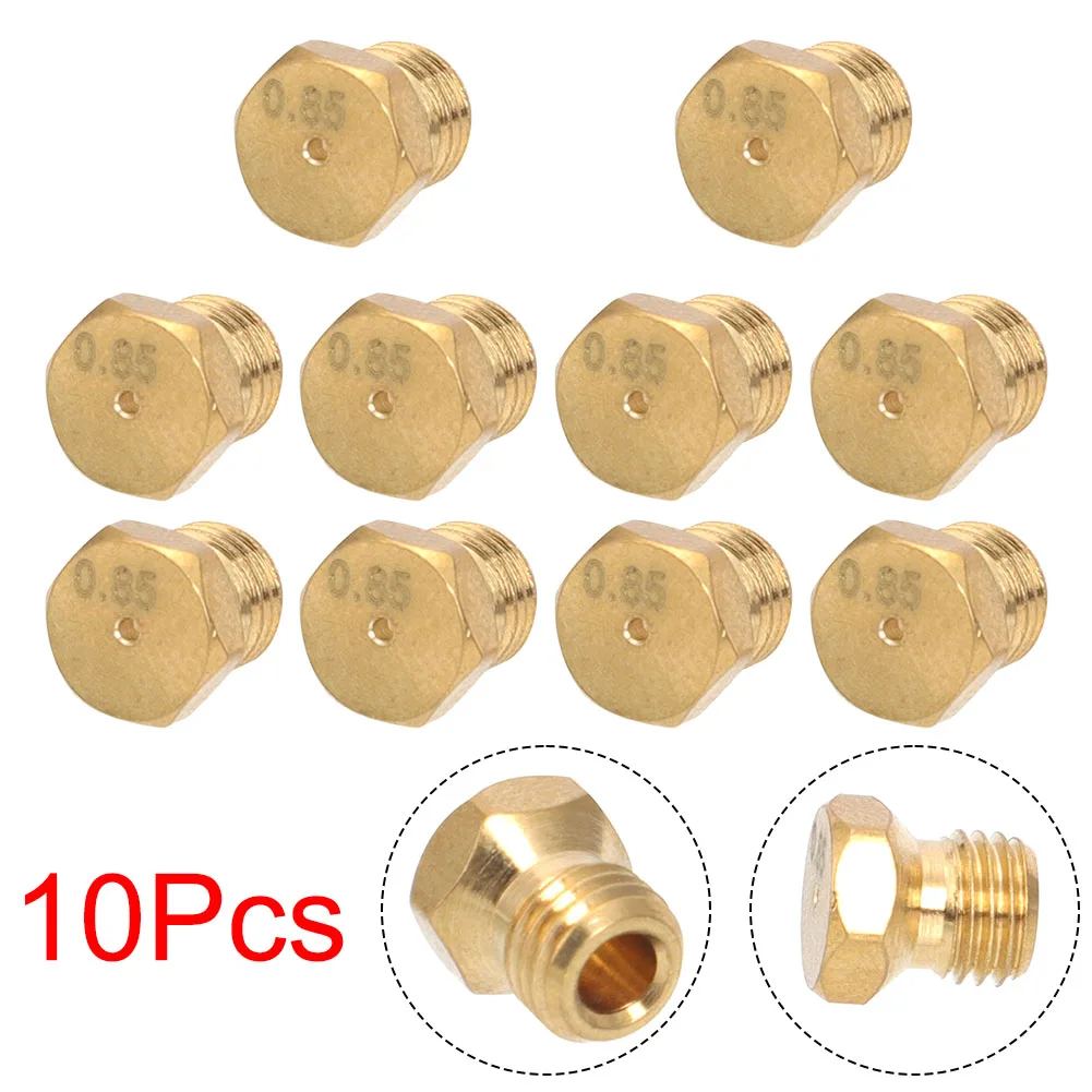10pcs Brass Burner Nozzle M6*0.75 Thermal Propane Injector Conversion Kit Gas Injection Eva Nozzle For Cooking Water Heaters