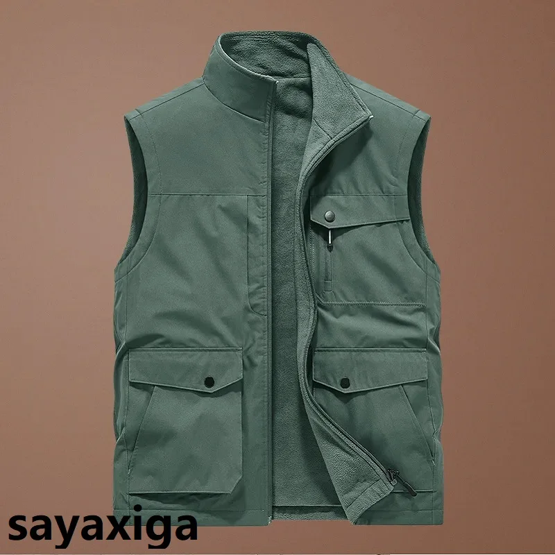 

Men Large Size M-6XL Reversible Vest High End Multi-Pocket Sleeveless Jacket Outdoor Fishing Army Tactical photograph Waistcoat