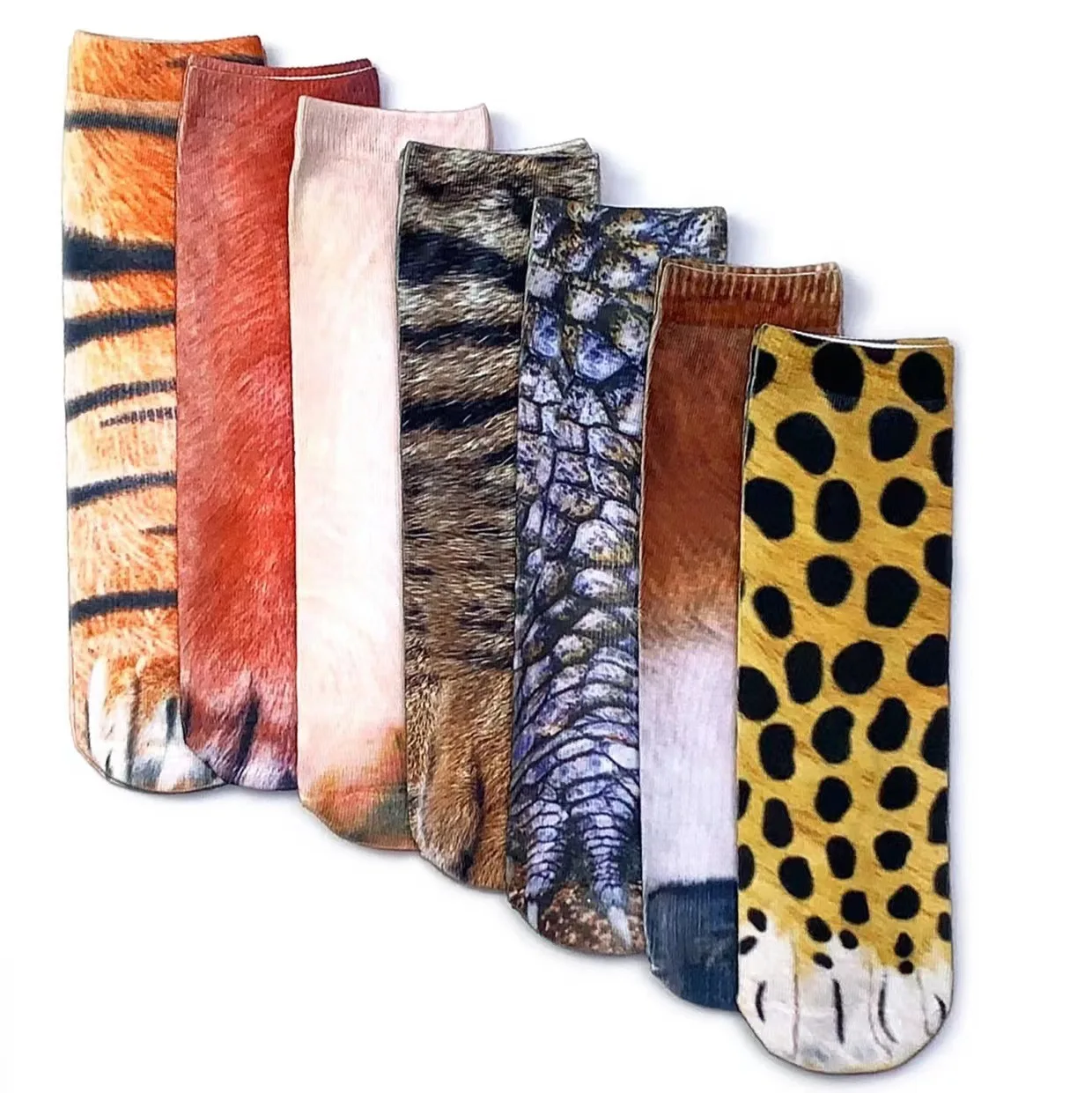 Funny and Creative Animal Claw Mid-Calf Socks, 3D Print, Heat Transfer, Adult Cat Dog Paw Socks