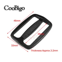Set of 5 Adjustable Tri-Glide Slider Buckles for Pet Collars and Outdoor Gear (38mm Webbing)