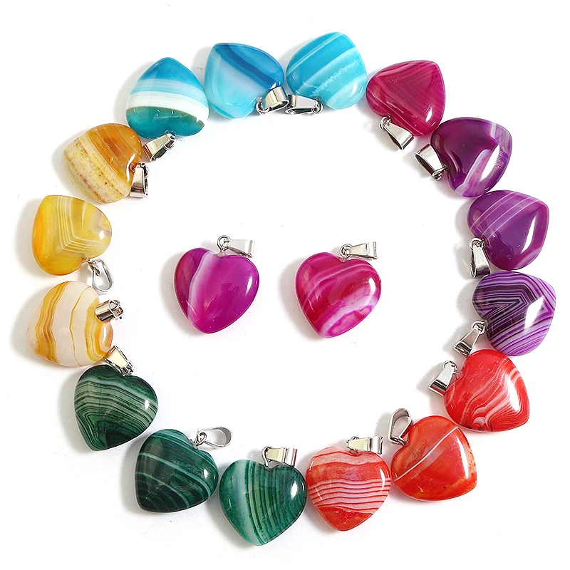 30Pcs Stripe Agate Charms Pendants Crystal Reiki Healing Beads Wholesale Gemstones Jewelry Making Elegant DIY For Women Gifts