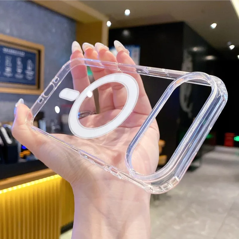 Original Clear For Magsafe Case For Apple iPhone 17 Air 16 16E 15 14 13 12 Mini 11 Pro Max Plus Magnetic Wireless Charging Cover 3