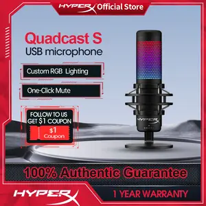 HyperX QuadCast S – RGB USB Condenser Microphone - Black; Anti