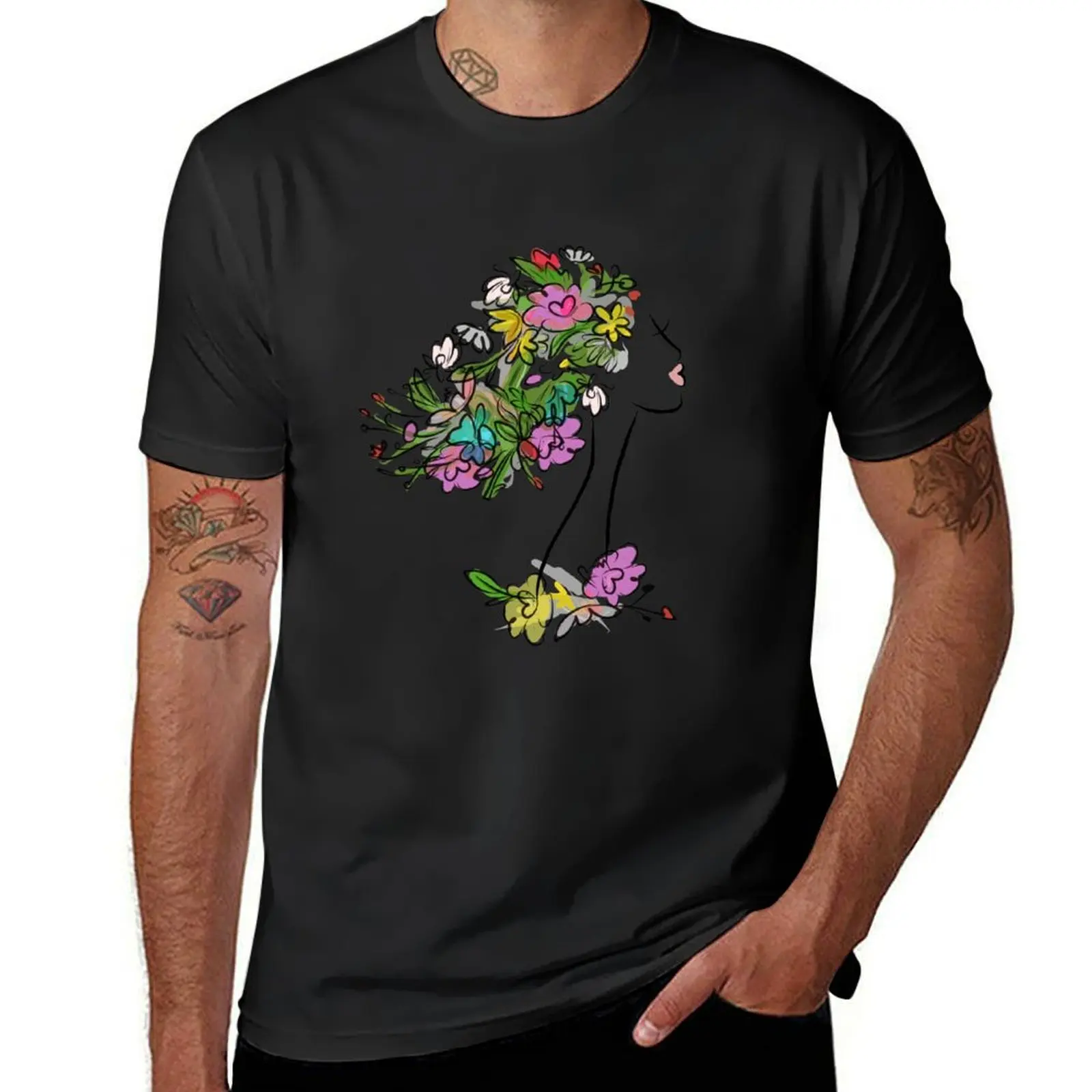 

Floral spring woman T-shirt blanks cute tops t shirt for men