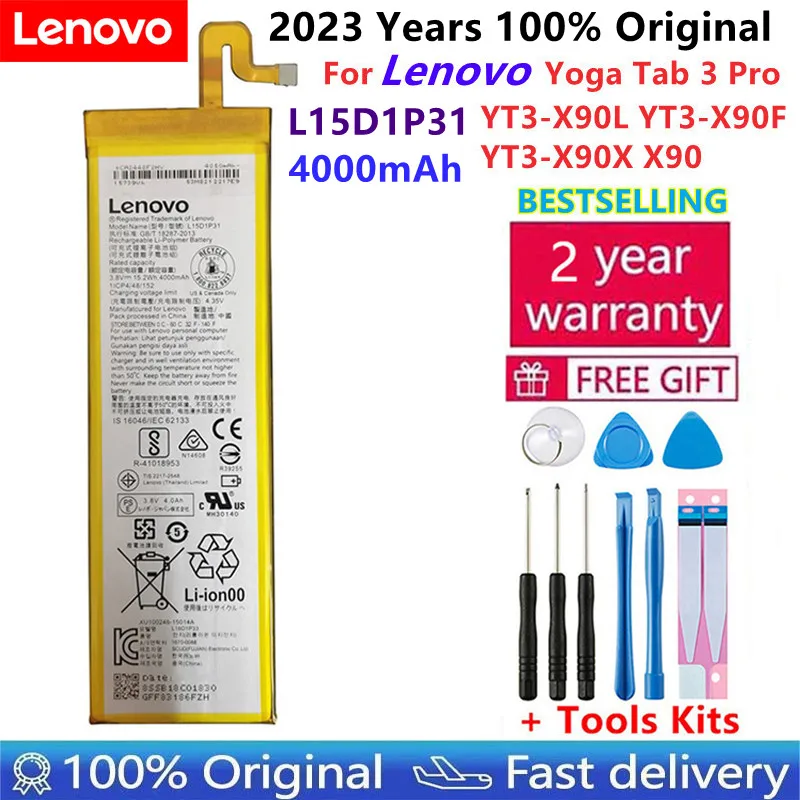 

2023 Years 100% Original Lenovo Yoga Tab 3 Pro YT3-X90L YT3-X90F YT3-X90X X90 100% Original 4000mAh L15D1P31 Battery