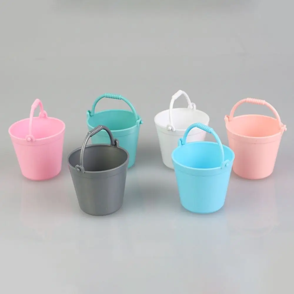 1Pcs Bucket Miniature Model Mini Dollhouse Decorations Ornaments INS Children Beach Small Bucket Kitchen Play House Toys 3