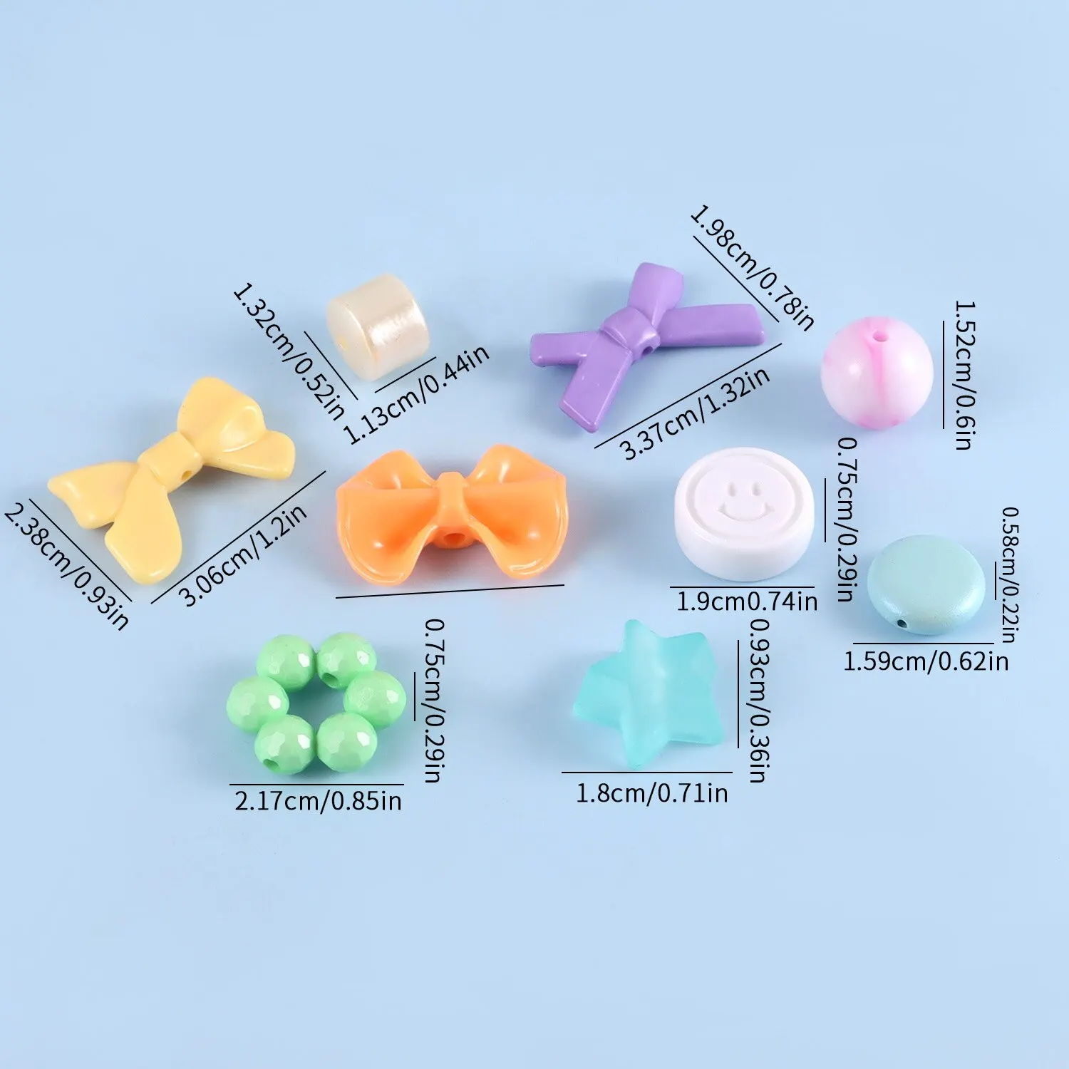 Mixing Style Acrylic Beads For DIY Handmade Bracelet Jewelry Making Phone Chain Accessories 1bag