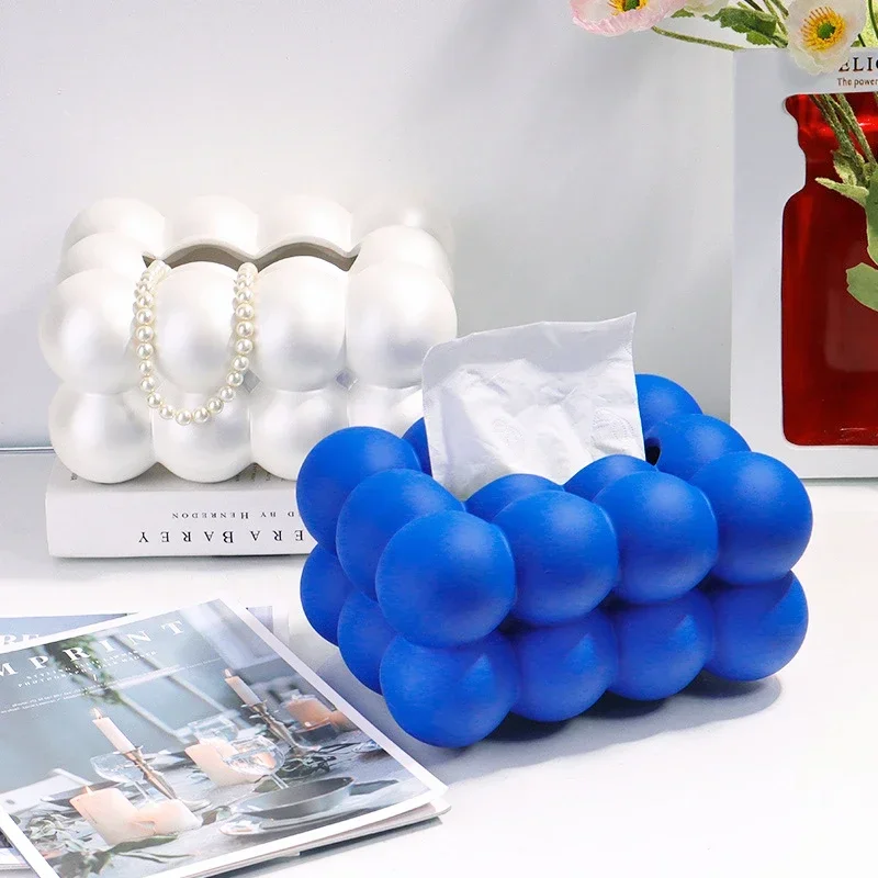 Nordic Ceramic Tissue Box Large Bubble Ball ShapeTissue Paper Holder Paper Box Cover Living Room Tea Table Ornament 6