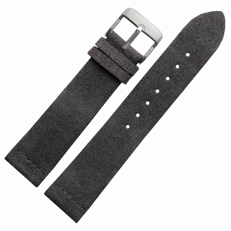 Vintage Light Brown Genuine Suede Cowhide Leather Watch Strap