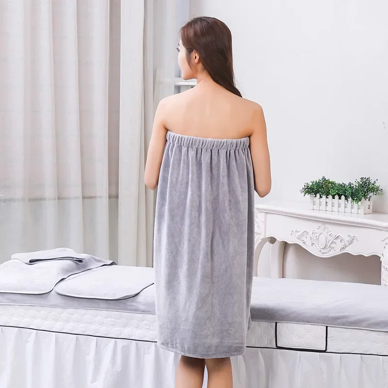 Women Bath Towel 1pc Wearable Bath Wrap Towels For Women Adult Shower Spa Wrap Pure Color Tube Top Bath Skirt Big Towel Bathrobe Shower