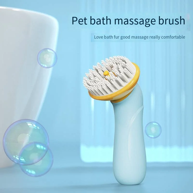 

1Pcs New Dog And Cat Multi-Function To Float Hair Bath Massage Brush Non-Slip Handle Household Pet Cleaning And Care Products
