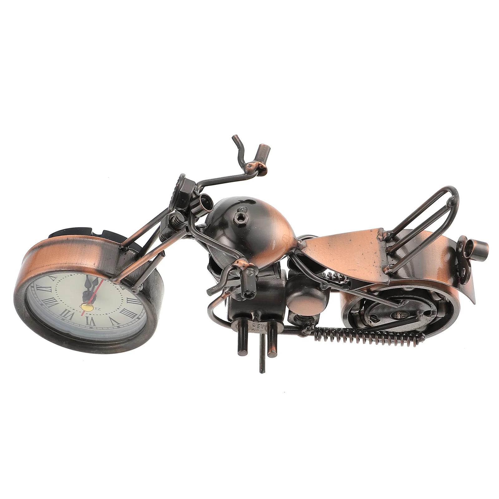 

Clock Motorcycle Alarm Metal Model Desk Iron Sculpture Kids Table Shelf Bedside Decor Home Novelty Motorbike Decorative Retro