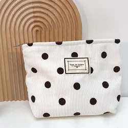 Floral Print Women's Cosmetic and Pencil Storage Pouch (White dot)