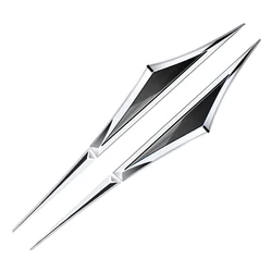 Set of 2 Premium 3D Alloy Car Stickers - Silver Black (Chery)