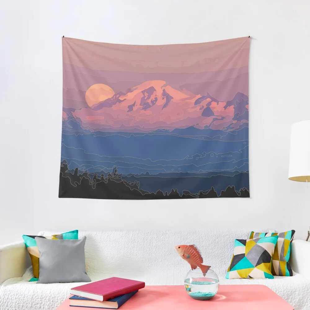 

Mountains and Moon Tapestry Wallpapers Home Decor
