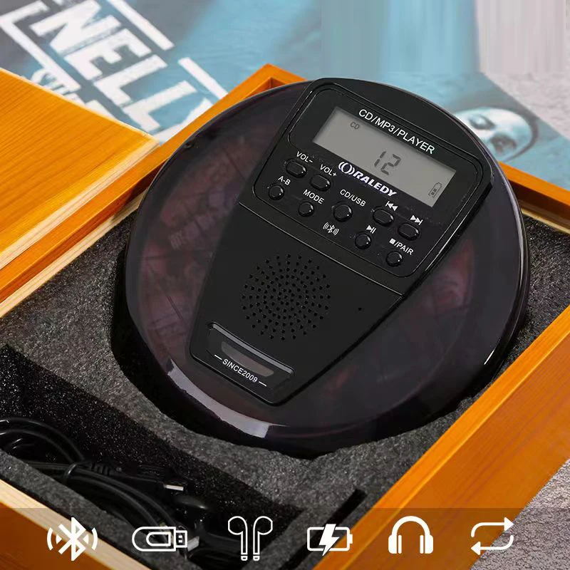 Portable CD Walkman Speaker Bluetooth CD Player Student English USB Flash Disk Repeat High Fidelity Speaker MP3 USB portable cd player