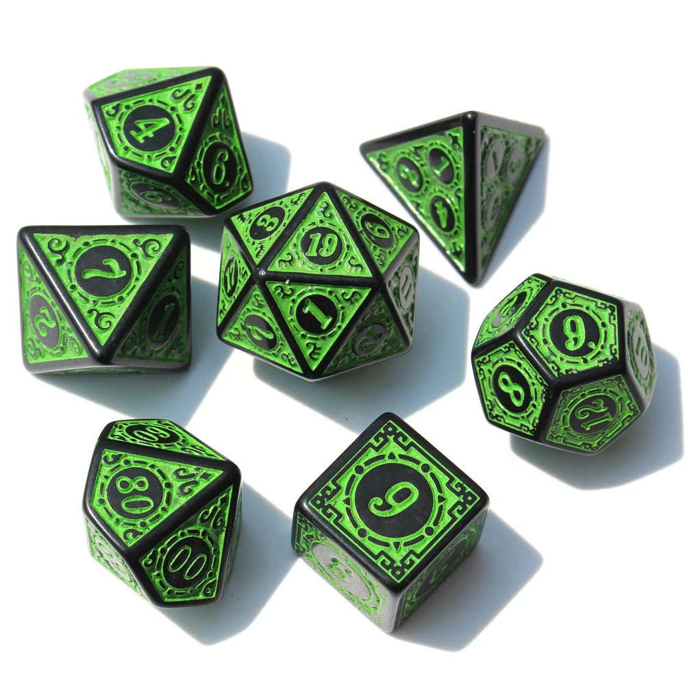 

Набор игральных костей, 7 шт., для TRPG DND Polyhedral D4 D6 D8 D10 D12 D20
