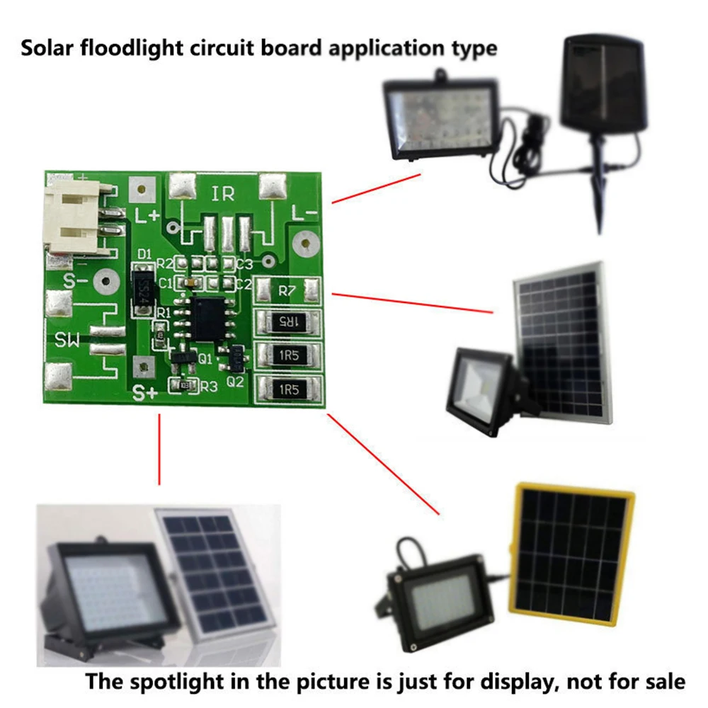 Solar Lamp Spotlight 3.7v Circuit Control Board Smart Outdoor Led Light ...
