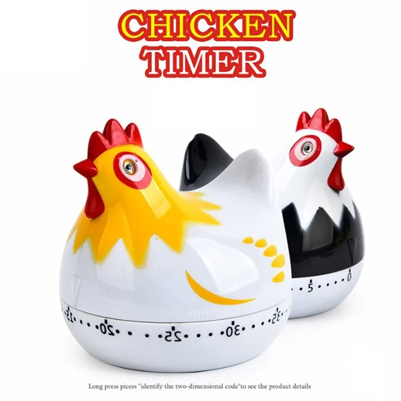 Chicken Kitchen Timer Mechanical Rotating Alarm for Cooking Countdown Clock