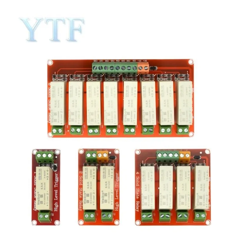 1 2 4 8-Way High Level Trigger Dc Control Dc Solid-State Relay Module Single-Phase Electric Relay Solid State 5A