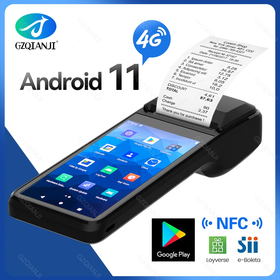 4G Android 11 PDA Terminal Portable Thermal Receipt 58mm Comercial Printer All In One Point Loyverse with NFC 1D CCD Scanner _ - AliExpress Mobile