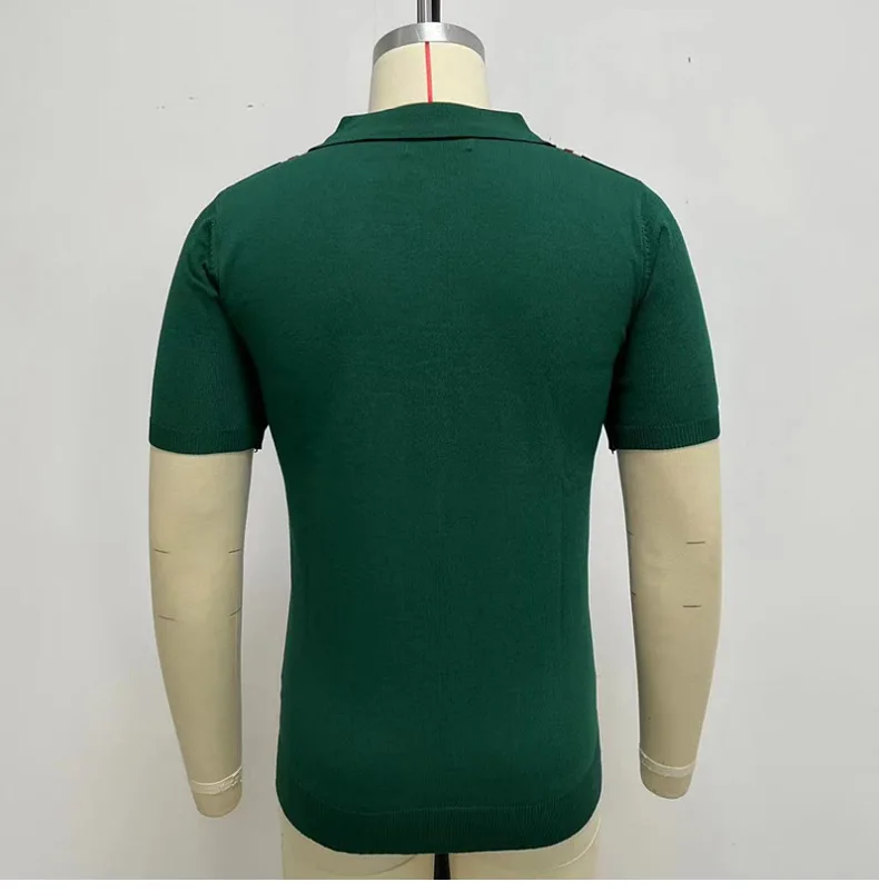 2025 Spring Summer Men's Short Sleeve Polo Shirt Knitted Slim Business Cardigan Shirt Streetwear Casual Tops Camisa Masculina 26 S405d64bf7b824507aade550f61ba05edP