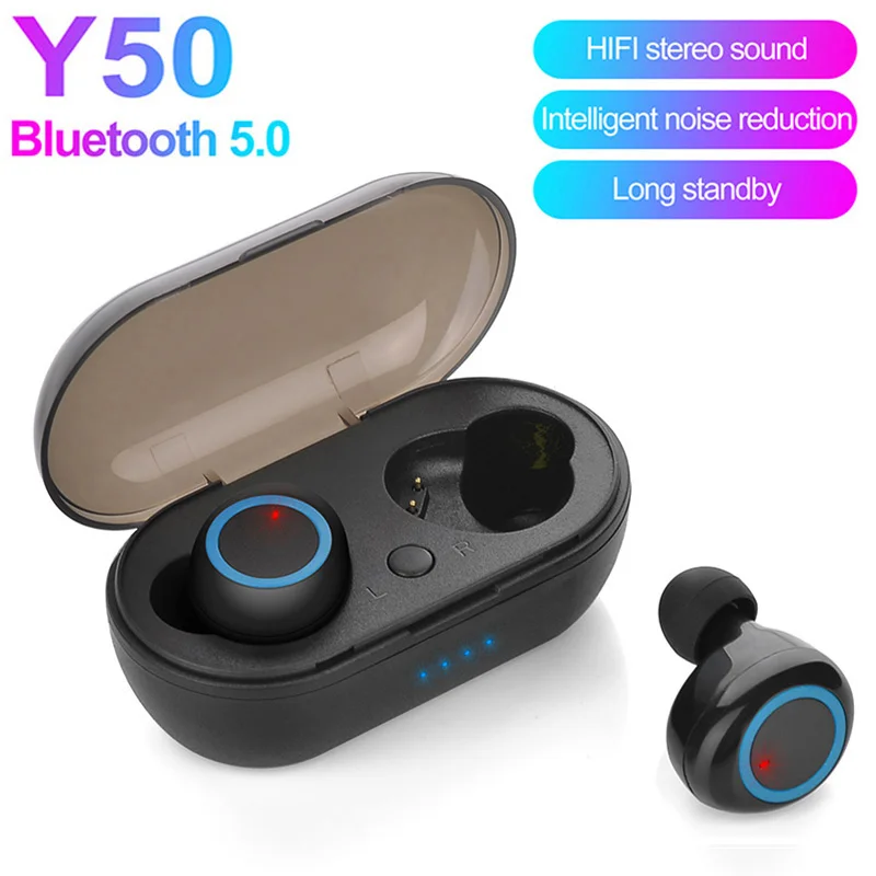 

New Y50 TWS Wireless Bluetooth Headset Hearing aid Hi-Fi stereo noise-cancelling sports headset In-ear touch Bluetooth headset