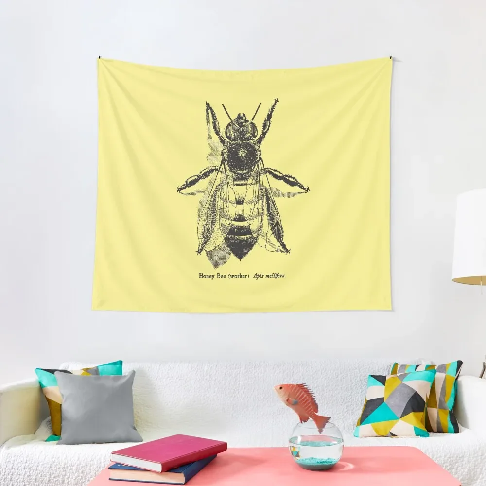 

Honey Bee -Vintage Scientific Illustration Tapestry Decorative Paintings Room Design Aesthetic Room Decors Tapestry