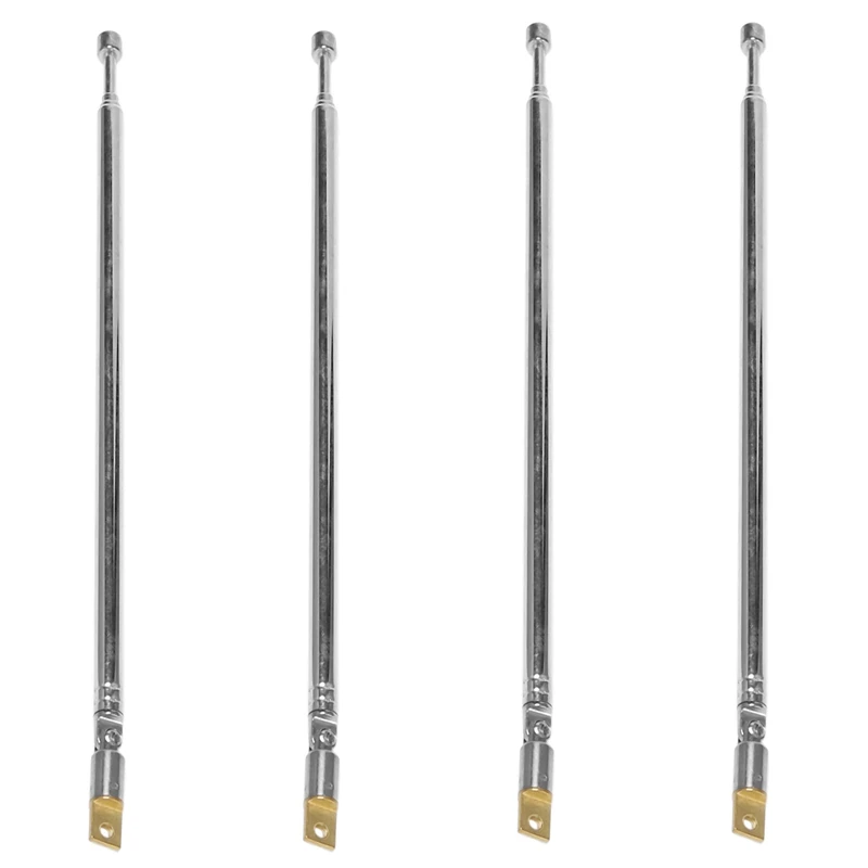 

4X Replacement 60Cm 4 Sections Telescopic Antenna Aerial For Radio TV