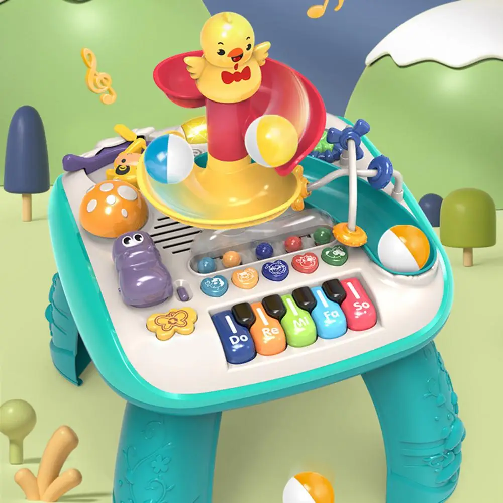 Baby Musical Instruments Toy Educational Baby Activity Table with Piano Ball Slide Musical Instruments for 1-3 Year Old Boys 2