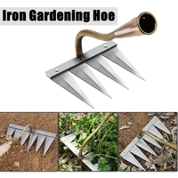 New Iron Gardening Hoe Weeding Rake with Glove Agricultural Tools Grasping Raking Loosening Soil Artifact Harrow Garden Tools 1