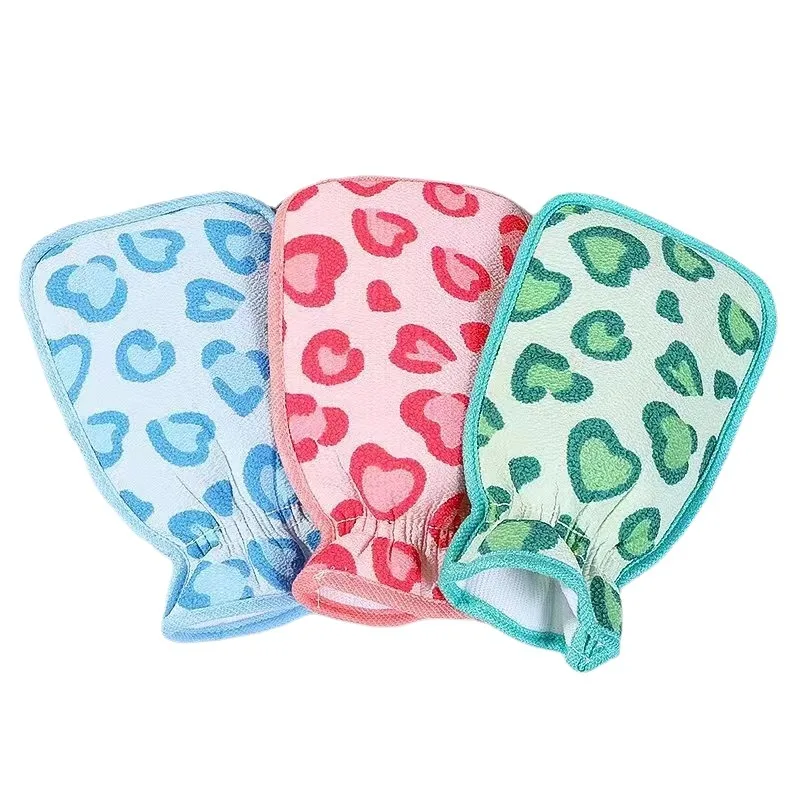 

1pc Printed Love Bath Towel Bundle Mouth Body Scrub Towel Strong Cleanning Bath Brush Scrub Sponge Durable Bath Accessories