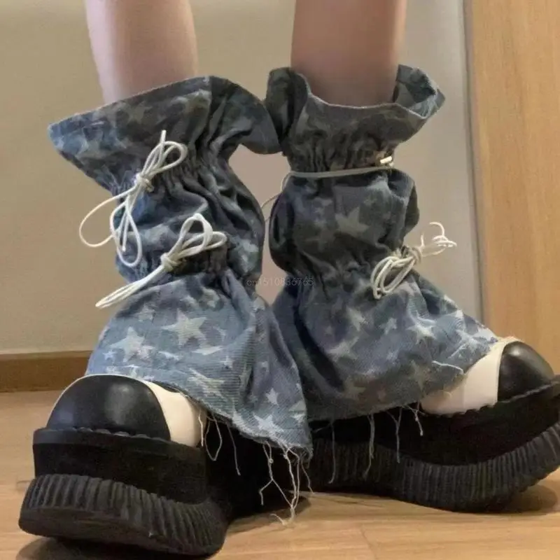 

Y2k Design Pile Socks with Drawstring Closure Foot Socks Leg Warmers for Adults Photoshoots Parties and Performances