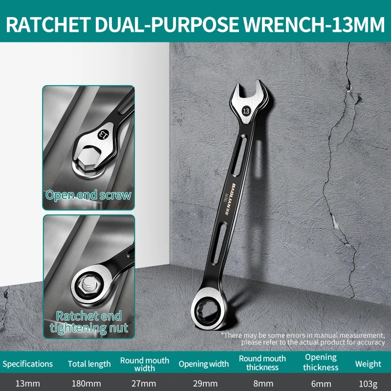 Metric Dual-Purpose Combination Wrench – Anti-Slip, Labor-Saving Design