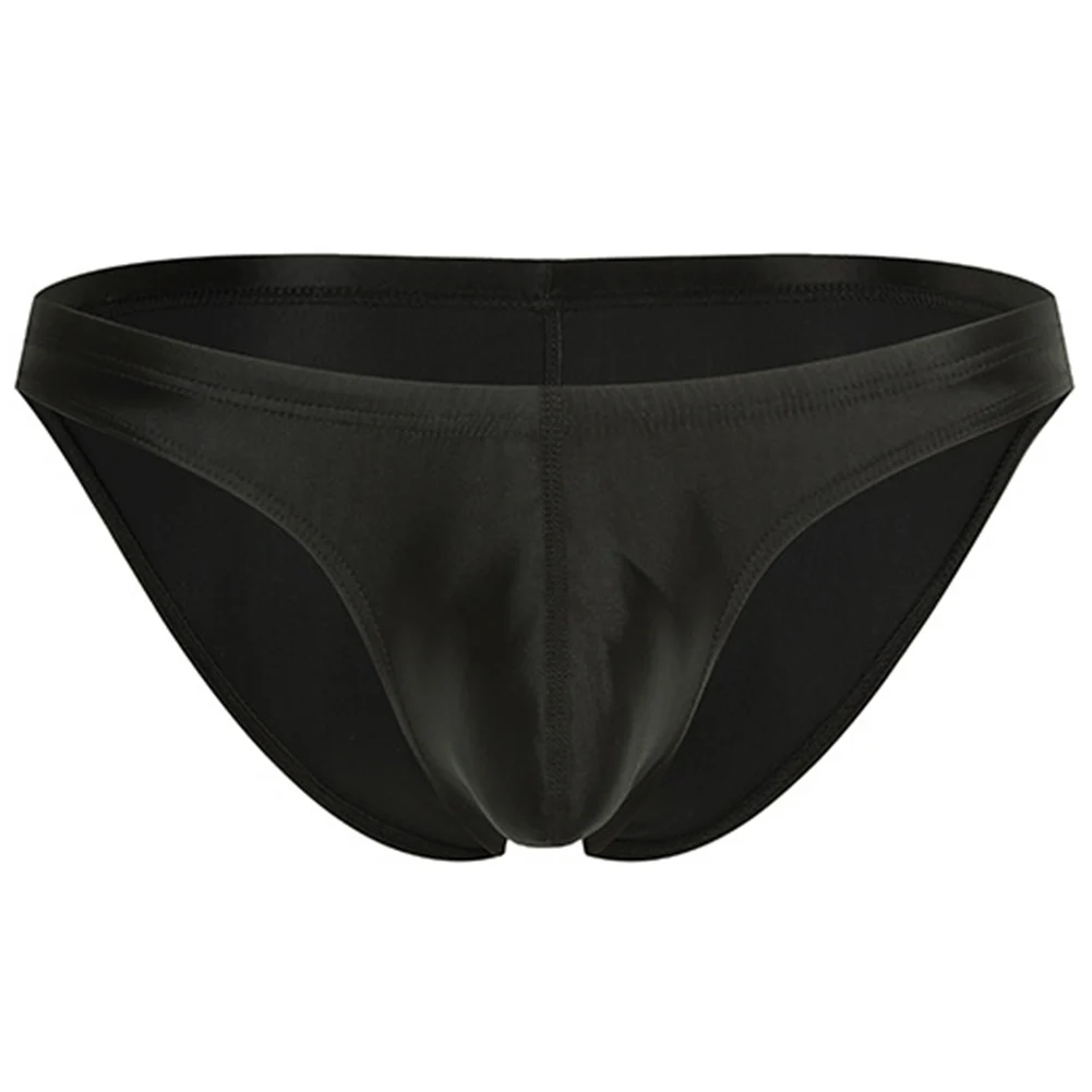 Mens Oil Shiny Glossy Silk Briefs Underwear Pouch Underpants Breathable Panties Low Rise Male Underpant Bikini