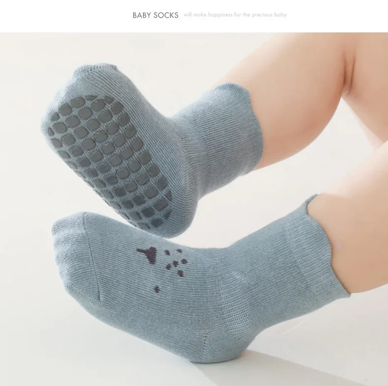 Description Picture 4 of item3/1 Pairs Cartoon Baby Socks Infant Newborn Anti-Slip Cotton Floor Socks For Girls Boys Cute Unisex Rubber Grips Toddler Socken