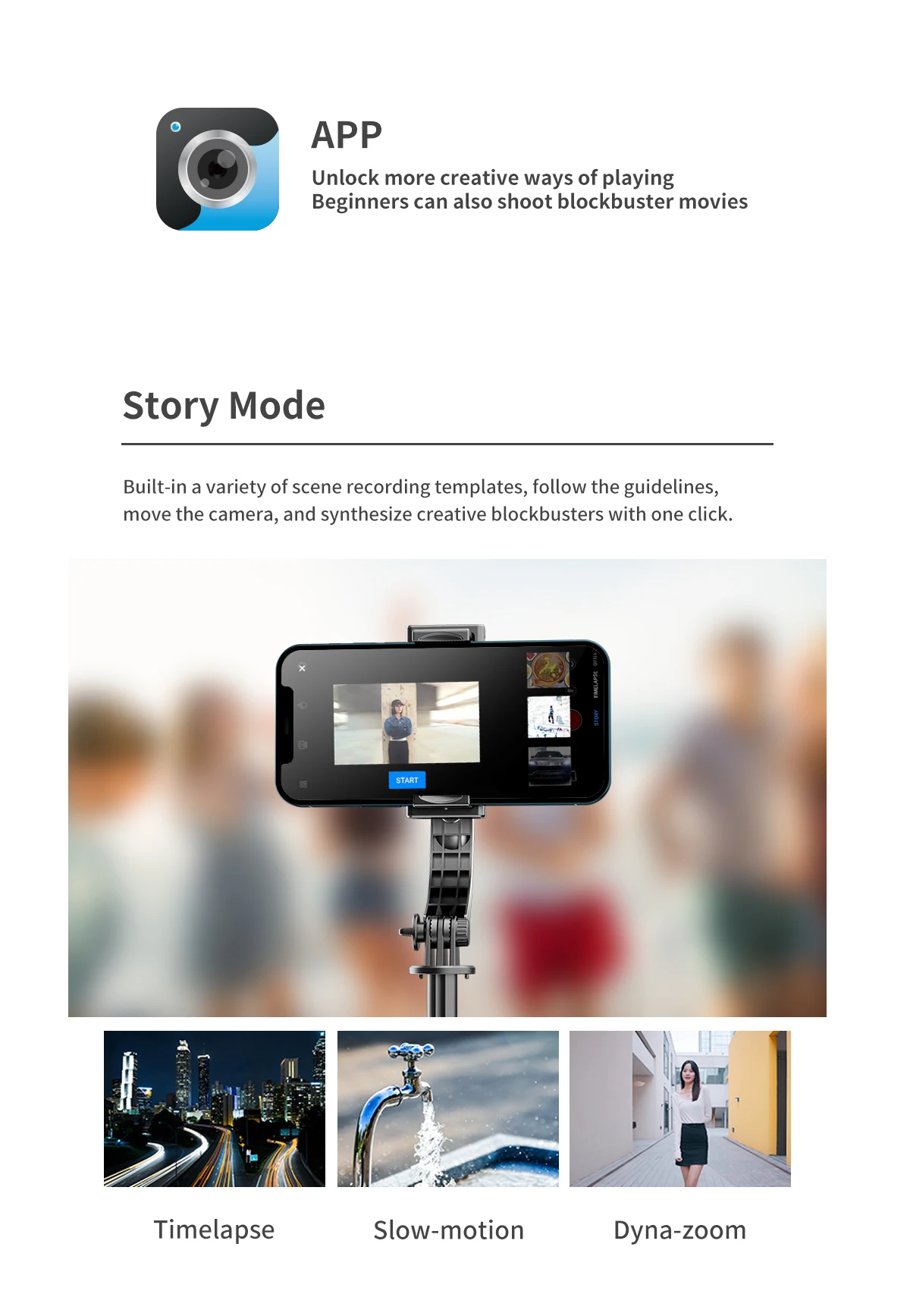 Gimbal Stabilizer Selfie Stick Mit 360 Grad Rotation Für Handy_voghion.com