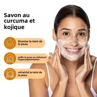 Savon à l'acide kojique au curcuma, 100g, avec granulés de citron, exfoliant, gommage, éclaircissant pour la peau, soins du corps, Jabon Con Accido Kojico Y Temor 5