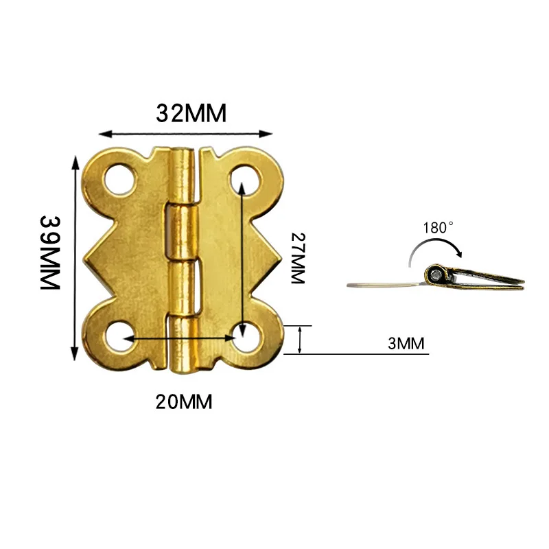 20pcs Decorative Butterfly Hinges for Jewelry, Gift, Music, and Wine Boxes with Screws - Assorted Sizes and Colors