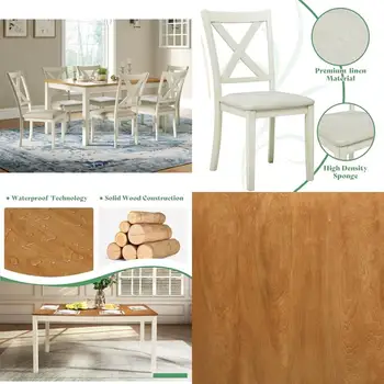 Farmhouse Wood Dining Set 1