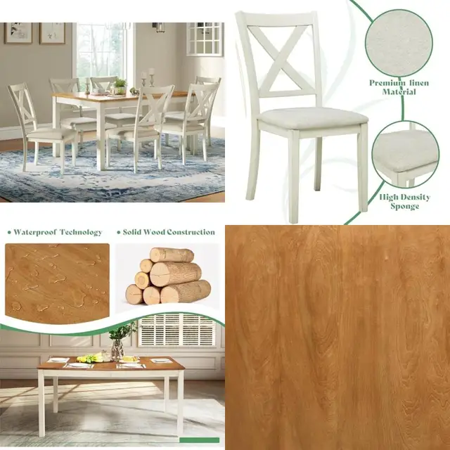 Farmhouse Wood Dining Set 1